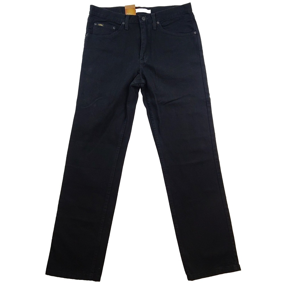 Lee Mens Classic Regular Fit Straight Leg Jeans Double Black 2008908 33x32
